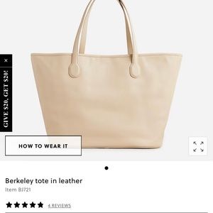 NWT J. Crew Berkeley Tote in Leather! 🎉